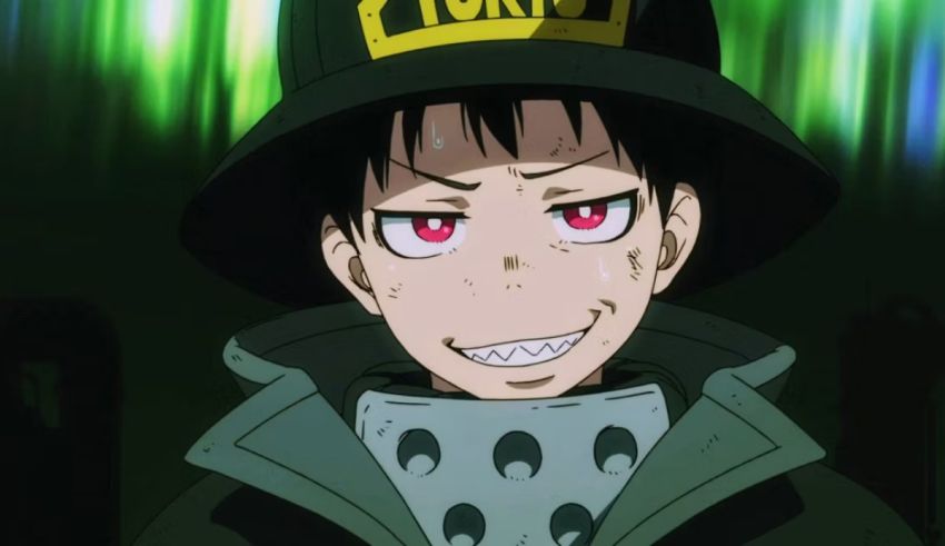 An anime character in a hat with red eyes.