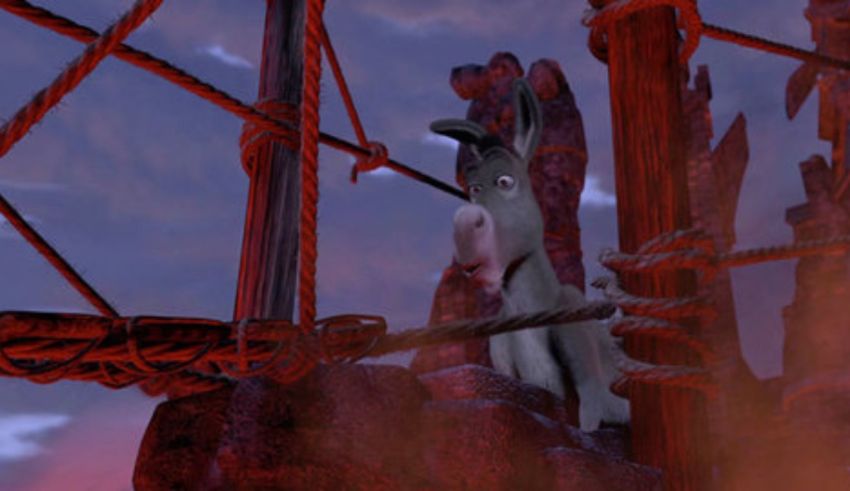 A donkey sits on top of a ship in the middle of a fire.