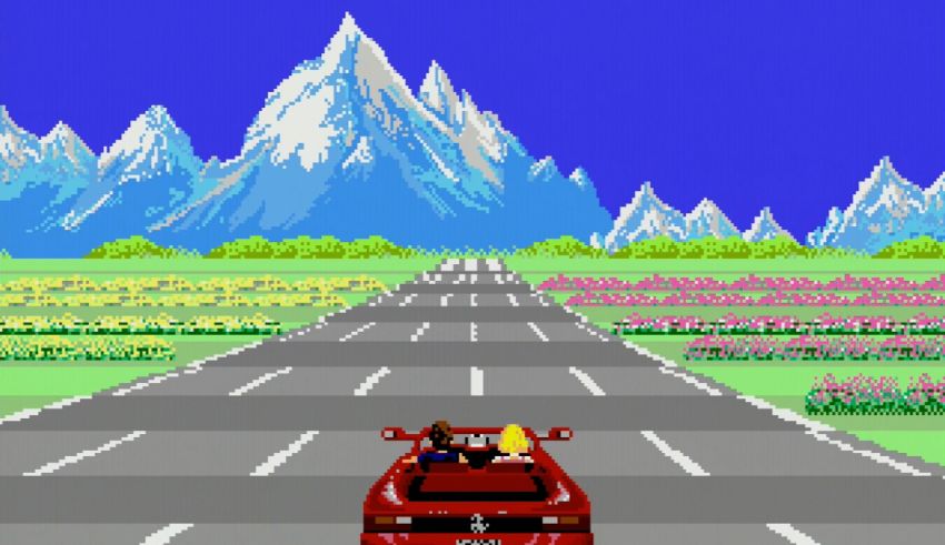 A screenshot of a nintendo game with two people driving a car.