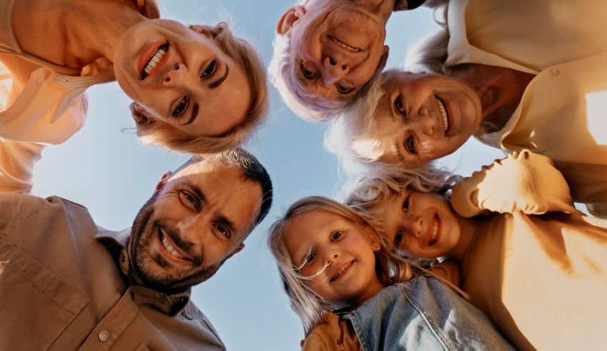 A group of people in a circle looking at each other.