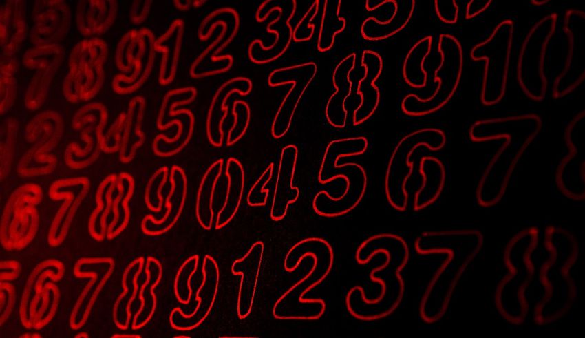Red numbers on a black background.