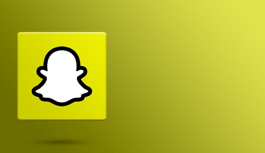 Snapchat icon on a yellow background.