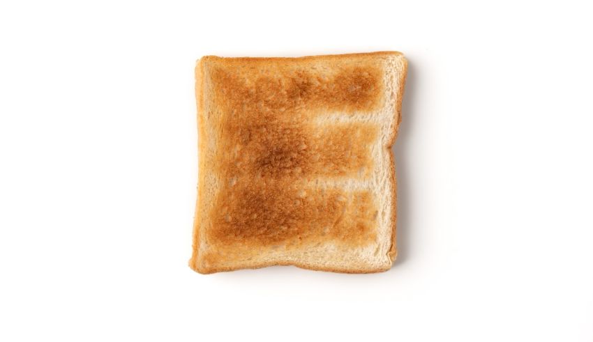 A piece of toast on a white background.