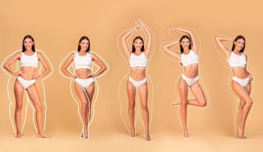 A woman in a white bikini posing in different poses.
