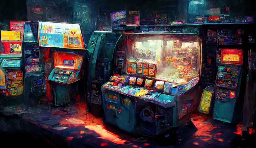 A painting of a video game machine.
