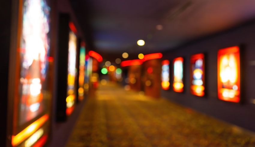 A blurry image of a movie theater.