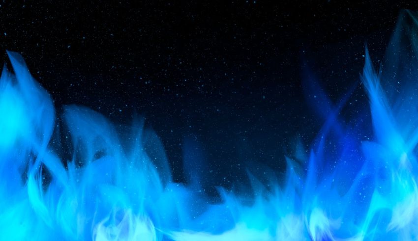 Blue flames on a black background.