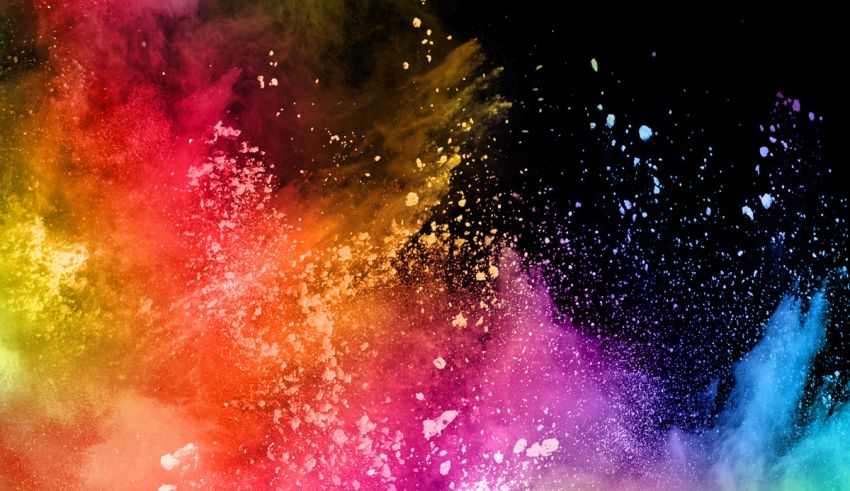 Colorful powder on a black background.