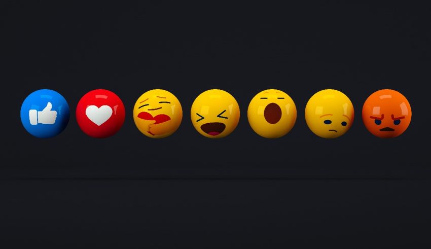 A row of emojis on a black background.